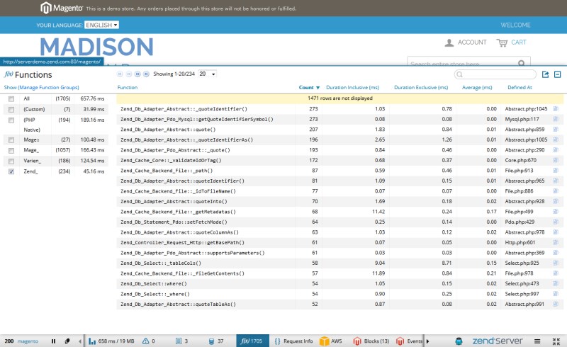 Zend Server Z-Ray PHP Profiler