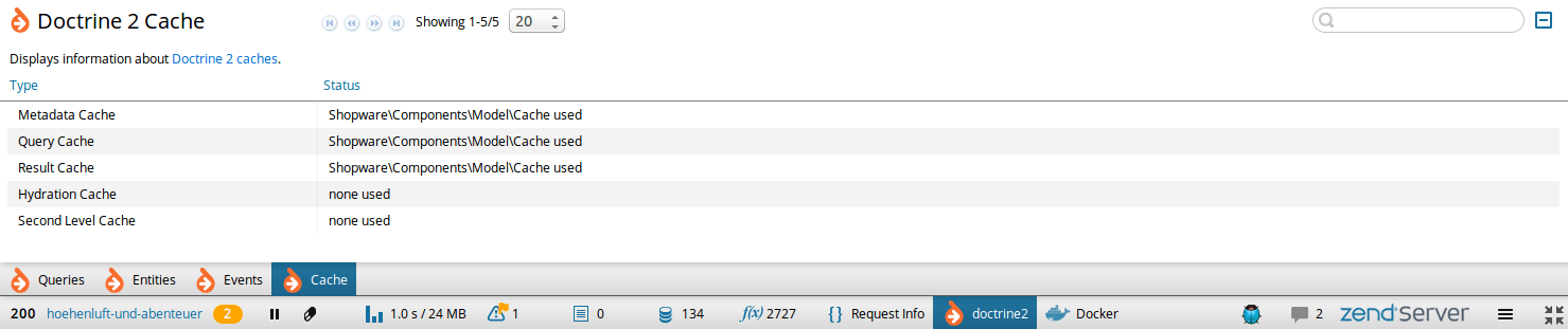 Doctrine 2 Z-Ray plugin - tab cache